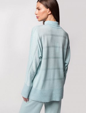 Свободный свитер фактурной вязки с теплой шерстью мериноса