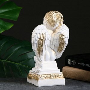 Фигура «Ангел на Пьедестале» белый 25x14x12 см