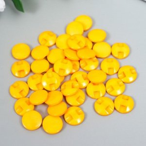 Пуговицы пластик на полуножке "Кругляш оранж" 1,3х1,3 см набор 50 шт 2х5,5х5,5 см