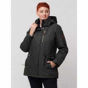 Горнолыжная куртка женская, размер 52, цвет болотный