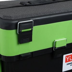 Ящик зимний YUGANA 19л, двухсекционный, цвет зеленый