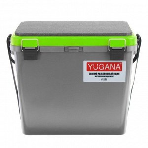 Ящик зимний YUGANA односекционный, цвет серый/салатовый