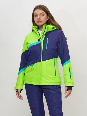 Горнолыжная куртка женская салатового цвета 551901Sl