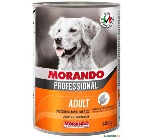 Конс. корм для собак "Morando Professional" 400гр. КУСОЧКИ с ЯГНЁНКА с рисом.