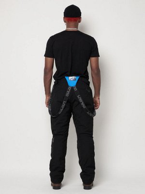 Полукомбинезон брюки горнолыжные мужские черного цвета 6621Ch