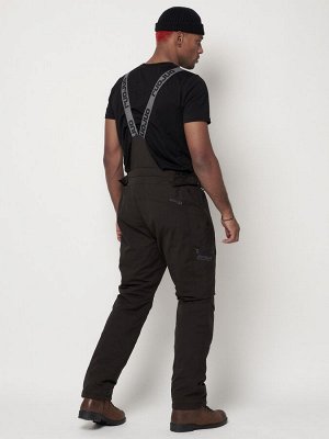 Полукомбинезон брюки горнолыжные мужские темно-серого цвета 6621TC