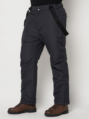 Полукомбинезон брюки горнолыжные мужские темно-серого цвета 66414TC