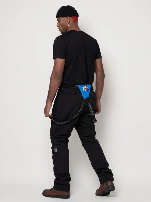 Полукомбинезон брюки горнолыжные мужские черного цвета 66211Ch
