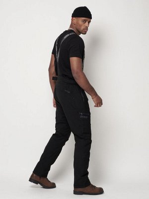 MTFORCE Полукомбинезон брюки горнолыжные мужские черного цвета 6621Ch