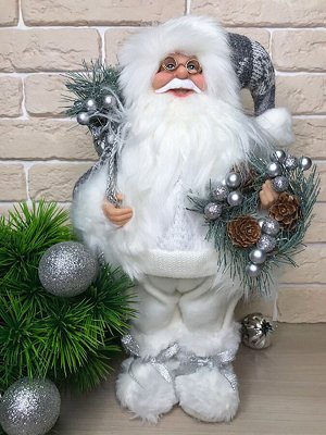 Декоративная игрушка "Санта-Клаус с венком"