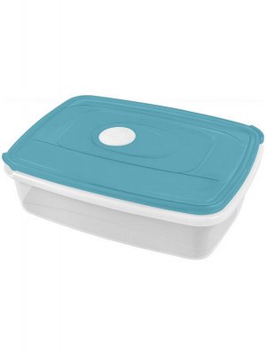 "MICRO TOP BOX" Контейнер с паровыпускным клапаном пластик 1,3л прям, цв.голубой PT1544ГПР-12РN