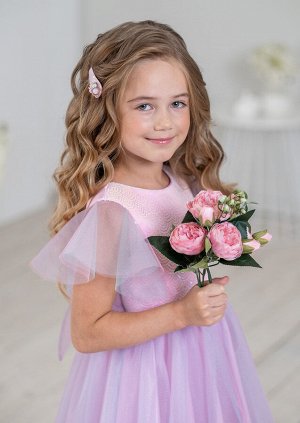 ALOLIKA Платье из однотонной атласной ткани, комбинированное с верхним слоем  сетки, цвет роз.бирюзовый