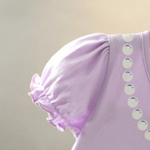 Платье детское, с коротким рукавом, принт "Ожерелье Русалочки", цвет фиолетовый/цвет морской волны