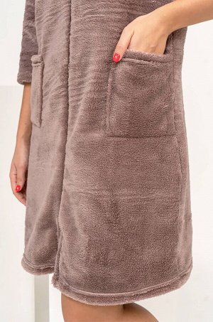 Теплый женский халат из велсофта