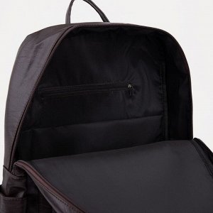 Рюкзак на молнии, цвет коричневый