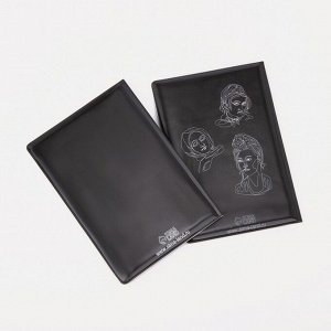 Подарочный набор: 2 обложки для паспорта, цвет чёрный/серый