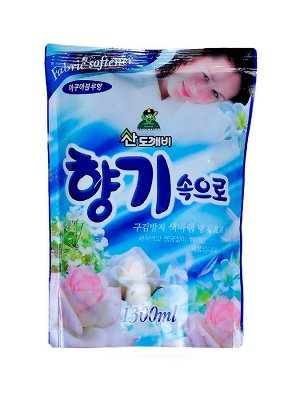 Кондиционер для белья SANDOKKAEBI Soft Aroma Aqua Blue 1,3л Свежесть океана дой-пак