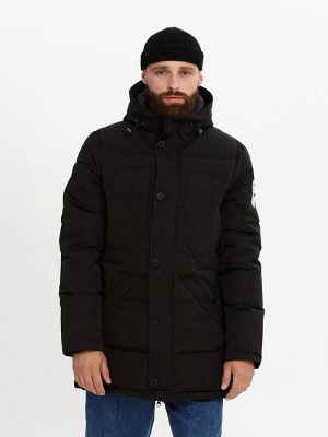 HERMZI. Удобная, теплая, качественная зимняя мужская куртка с капюшоном. Режим до -30 мороза, цвет черный