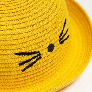 Шляпа для девочки MINAKU "Кошечка", цв. жёлтый, р-р 50