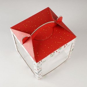 Коробка кондитерская с окном, сундук, «Happy New Year», 20 х 20 х 20 см
