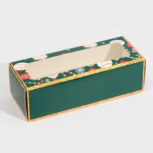 Коробка для кондитерских изделий с окном «Счастья в новом году»,  26 х 10 х 8 см