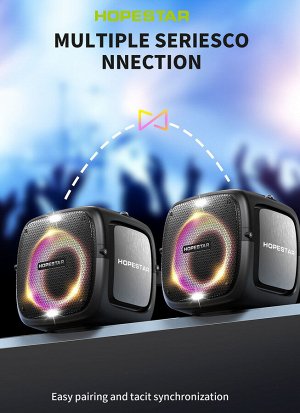 NEW ! МОЩНАЯ ! Портативная колонка Hopestar Party One 80W с двумя микрофонами