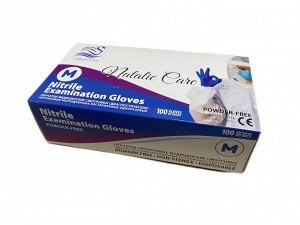 Перчатки "NATALIE CARE" нитриловые,  медицинские, одноразовые, неопудренные, нестерильные, синие, размер "М", 100 шт/упак.
