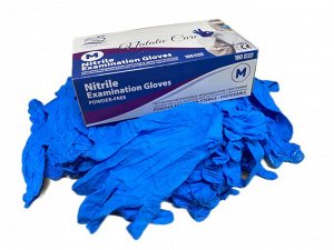 Перчатки "NATALIE CARE" нитриловые,  медицинские, одноразовые, неопудренные, нестерильные, синие, размер "М", 100 шт/упак.
