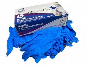 Перчатки "NATALIE CARE" нитриловые,  медицинские, одноразовые, неопудренные, нестерильные, синие, размер "L", 100 шт/упак.