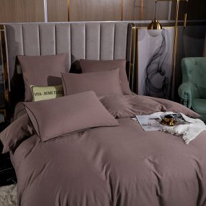 Viva home textile Комплект постельного белья Однотонный Сатин Элитный на резинке OCER007