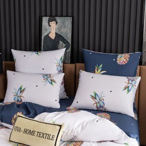 Viva home textile Комплект постельного белья Делюкс Сатин на резинке LR427