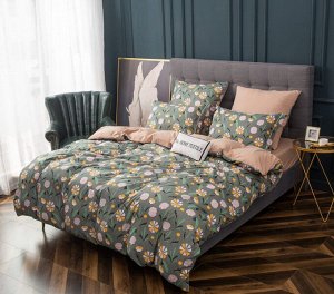 Viva home textile Комплект постельного белья Сатин Вышивка на резинке CNR126