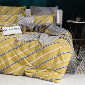 Viva home textile Комплект постельного белья Делюкс Сатин на резинке LR389