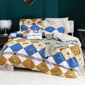 Viva home textile Комплект постельного белья Делюкс Сатин на резинке LR408
