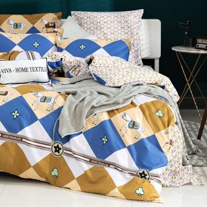 Viva home textile Комплект постельного белья Делюкс Сатин на резинке LR408