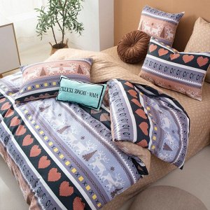 Viva home textile Комплект постельного белья Делюкс Сатин на резинке LR324