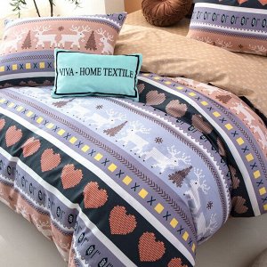 Viva home textile Комплект постельного белья Делюкс Сатин на резинке LR324