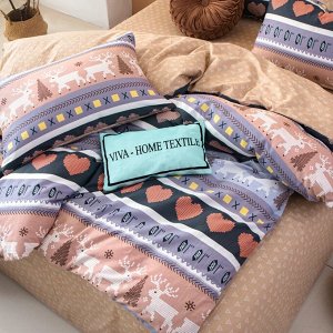 Viva home textile Комплект постельного белья Делюкс Сатин на резинке LR324