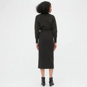 UNIQLO - длинная юбка в рубчик из пряжи суфле-темно-серая