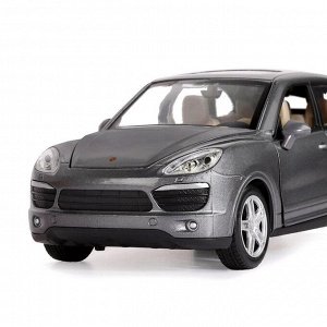 Машина металлическая Porsche Cayenne S 1:24,открываются двери, капот и багажник, световые и звуковые эффекты, цвет серый