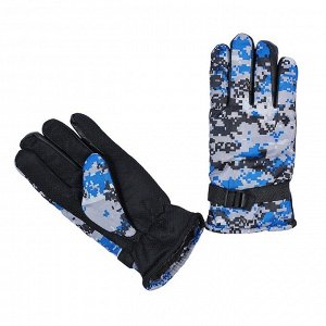 Перчатки мужские зимние, цвет синий, размер 12 (25-30 см)