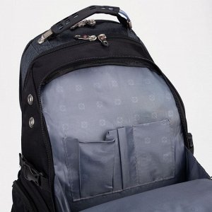 Рюкзак на молнии, цвет чёрный/серый