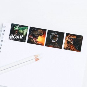 Магнитные закладки в открытке, 4 шт "Динозавр"