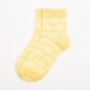 Носки для девочки махровые KAFTAN «Смайлики», цвет жёлтый
