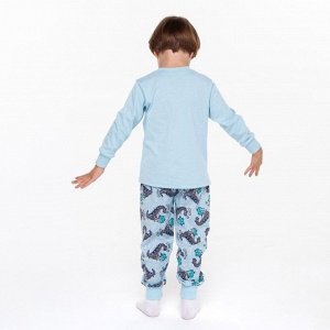 Пижама для мальчика, цвет голубой, рост