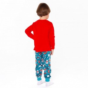 Пижама детская, цвет красный/серый, рост