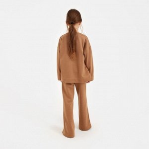 Костюм детский (свитшот, брюки) MINAKU цвет коричневый, рост 128