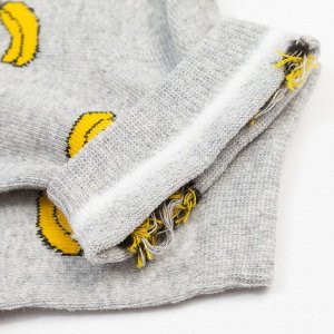 Носки женские «Бананы», цвет серый, размер 23-25