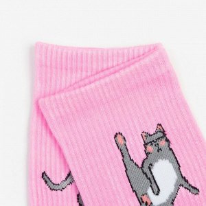 Носки «Кот», цвет розовый, размер 36-40