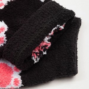 Носки женские махровые «Кошкины лапки», цвет чёрный, размер 36-40